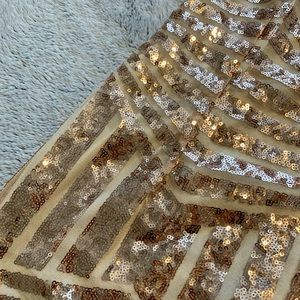 Rose gold sequin dress